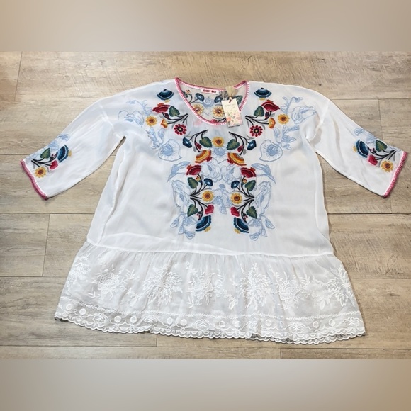NWT Johnnie Was Women’s Cherie Tunic Blouse Size Medium - Picture 5 of 11